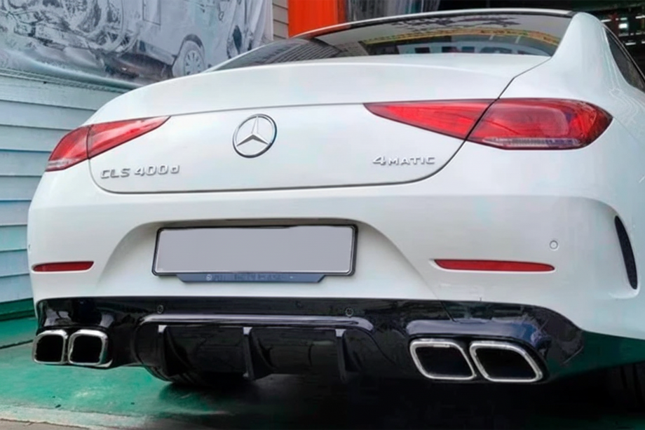Mercedes CLS C257 2018- гг. Задний диффузор с насадками на выхлоп (Дизайн GT63) Image