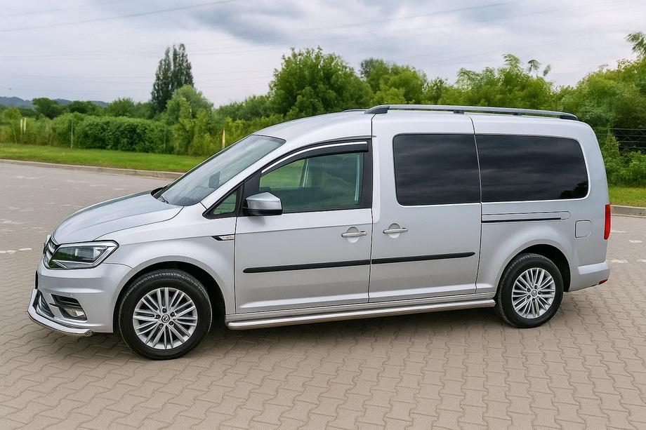 Volkswagen Caddy 2010-2015 гг. Ветровики с хромированным молдингом Niken Luxury (2 шт) Фото 5