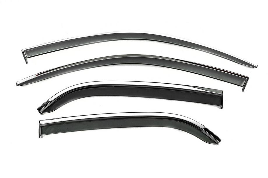 Citroen C-Elysee 2013-2022 гг. Ветровики с хромированным молдингом Niken Luxury (4 шт) Image