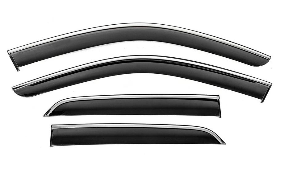 Mercedes GLE/ML class W166 2011-2018 гг. Ветровики с хромированным молдингом Niken Luxury (4 шт) Фото 2