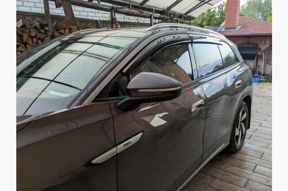 Volkswagen ID.6 2021- гг. Ветровики с хромированным молдингом Niken Luxury (4 шт) Фото 4
