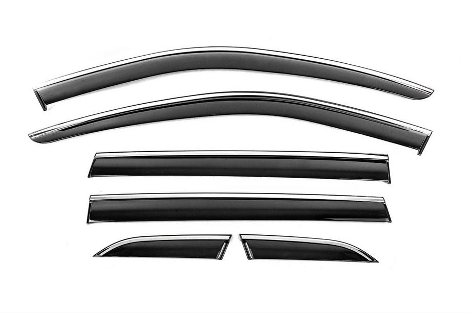 Honda CRV 2022- гг. Ветровики с хромированным молдингом Niken Luxury (6 шт)