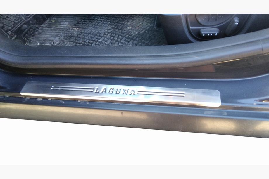 Renault Laguna 2001-2007 гг. Накладки на пороги OmsaLine (4 шт., нержавейка)