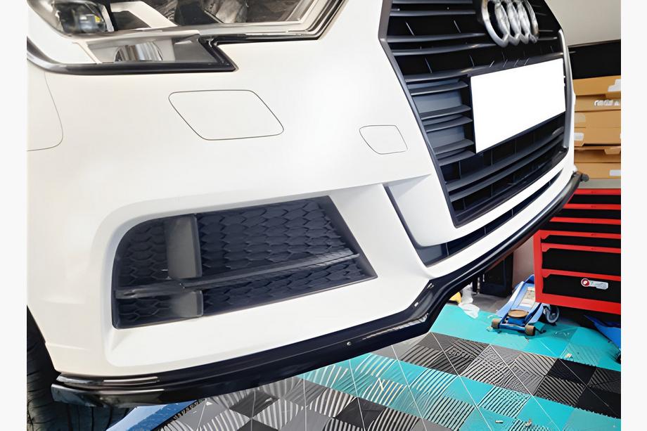 Audi A3 2012-2020 гг. Передний лип DPT V-2 (Черный Глянец) Фото 1
