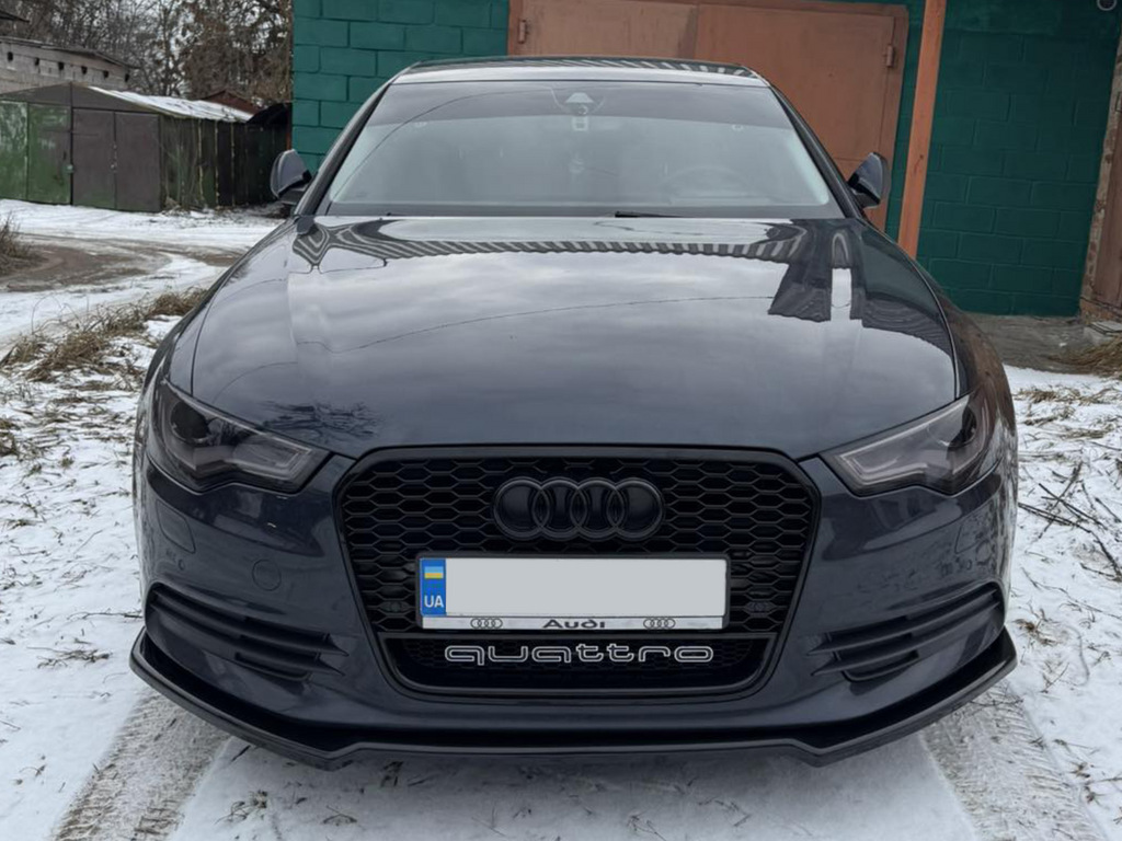 Передня Lip накладка DPT (для S-Line, 2011-2015, чорний глянець) для Ауди A5 рр