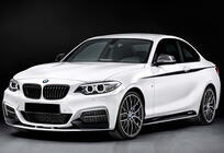 BMW 2 серия F22/F23 2014-2021 гг. Передний лип-спойлер DPT V-2 (Для M Performance, Черный Глянец) фото 1