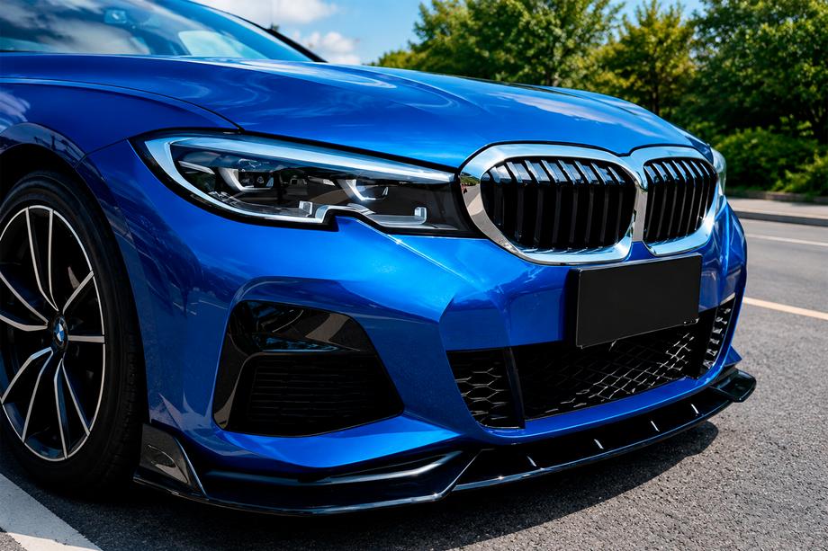 BMW 3 серия G20/G21 2018- гг. Передний лип-спойлер DPT V-2 (Для M Technic, Черный Глянец) Image
