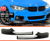 BMW 4 серия F32/F33/F36 2012-2020 гг. Передний лип-спойлер DPT V-4 (для M Technic, Черный Глянец) фото 1