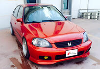 Honda Civic 1995-2001 гг. Передний лип DPT V-2 (Черный Глянец) фото 2