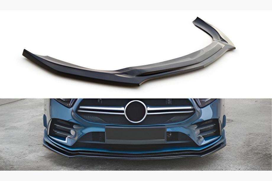 Mercedes A-сlass W177 2018- гг. Передний лип DPT V-2 (Черный Глянец) Image