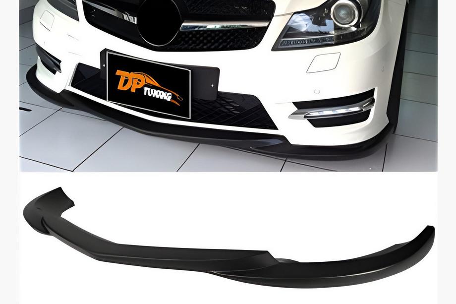 Mercedes C-class W204 2007-2015 гг. Передняя Губа Бампера DPT V2 (2011-2015, Черный Глянец) Image