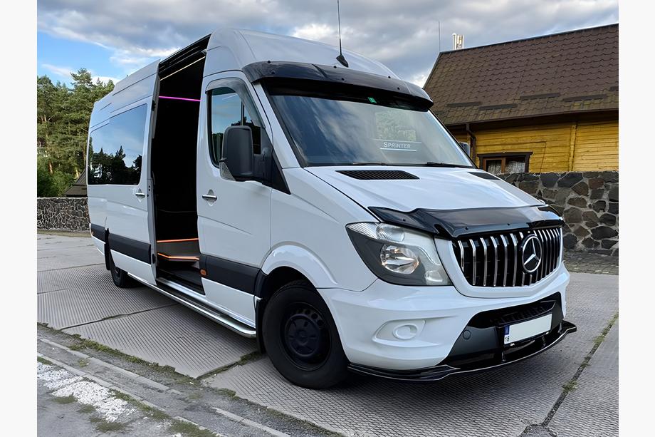 Mercedes Sprinter W906 2006–2018 гг. Передний лип-спойлер DPT (Черный Глянец) Фото 4