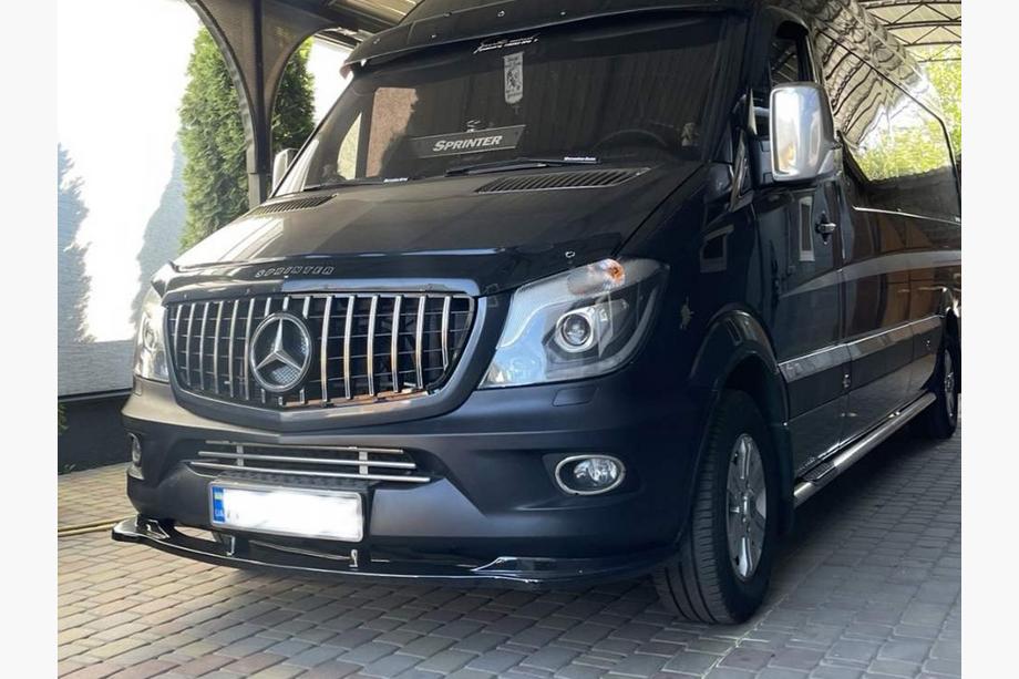 Mercedes Sprinter W906 2006–2018 гг. Передний лип-спойлер DPT (Черный Глянец) Фото 5