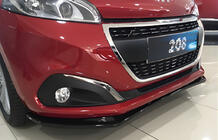 Peugeot 208 2012-2019 гг. Передний лип-спойлер DPT (Черный Глянец) фото 1