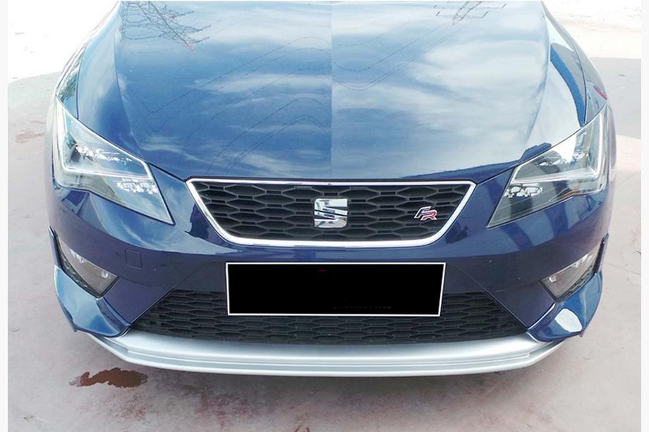 Seat Leon 2013-2020 гг. Передний лип-спойлер DPT V-2 (2013-2016, Черный Глянец) Фото 3