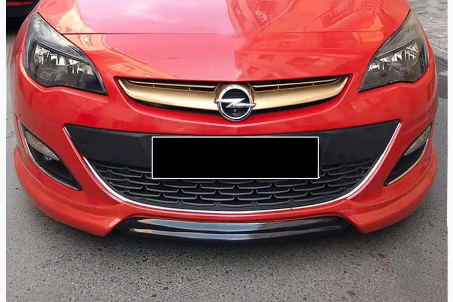 Opel Astra J 2009-2015 гг. Передний лип DPT V-1 (Черный Глянец)