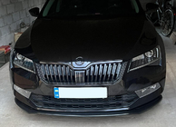 Skoda Superb 2015-2024 гг. Передний лип-спойлер DPT V-2 (2015-2020, Черный Глянец) фото 12