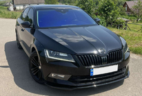 Skoda Superb 2015-2024 гг. Передний лип-спойлер DPT V-2 (2015-2020, Черный Глянец) фото 13
