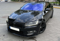 Skoda Superb 2015-2024 гг. Передний лип-спойлер DPT V-2 (2015-2020, Черный Глянец) фото 15