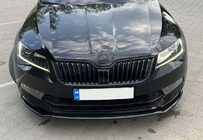 Skoda Superb 2015-2024 гг. Передний лип-спойлер DPT V-2 (2015-2020, Черный Глянец) фото 16