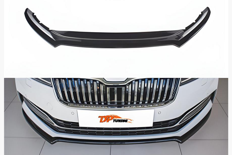 Skoda Superb 2015-2024 гг. Передний лип-спойлер DPT V-4 (2021-, Черный Глянец) Image