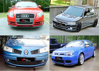 Универсальная передняя губа DPT V-6 (ABS, черный глянец) фото 1