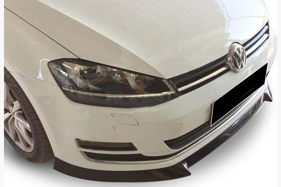 Volkswagen Golf 7/E-Golf 2012-2020 гг. Передний лип-спойлер DPT V-4 (для штатного бампера, 2012-2017, черный глянец) Image