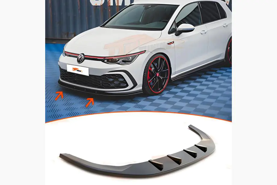 Volkswagen Golf 8 2019- гг. Передний лип-спойлер DPT (для GTI, черный глянец) Image