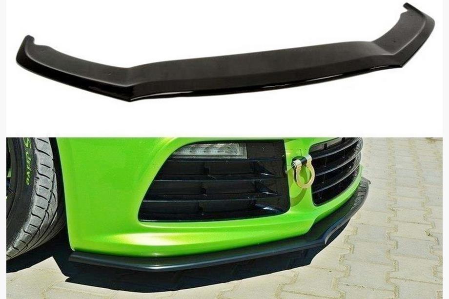 Volkswagen Scirocco 2008-2017 гг. Передняя лип-накладка DPT V1 (2008-2013, черный глянец) Фото 1