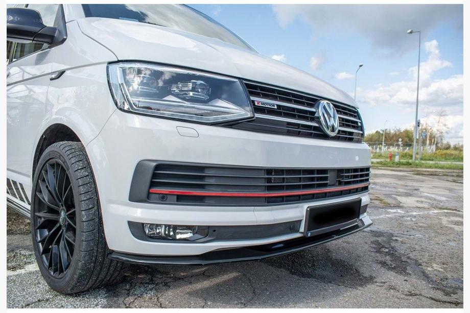 Volkswagen T5 2010-2015 гг. Передний лип-спойлер DPT (Черный Глянец) Image