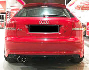 Audi A3 2003-2012 гг. Задний диффузор DPT (2005-2008, Coupe, Черный Глянец) фото 1