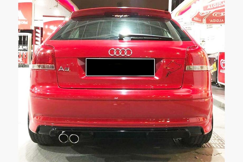 Audi A3 2003-2012 гг. Задний диффузор DPT (2005-2008, Coupe, Черный Глянец) Image
