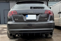 Audi A3 2003-2012 гг. Задний диффузор DPT (2008-2010, Черный Глянец) фото 6