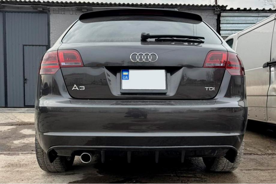 Audi A3 2003-2012 гг. Задний диффузор DPT (2008-2010, Черный Глянец) Image