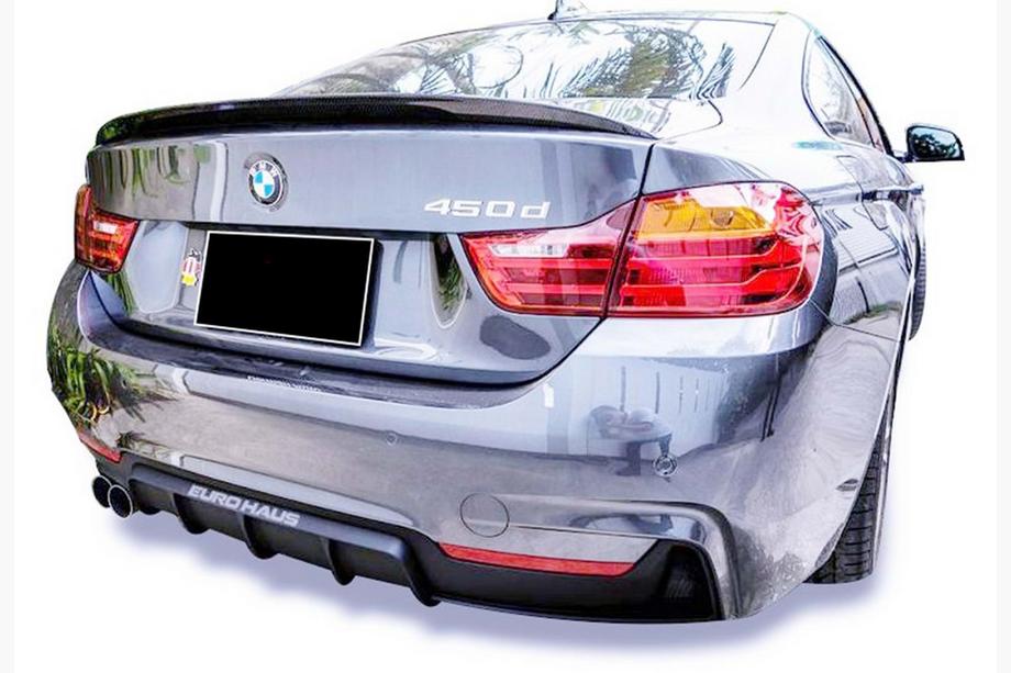 BMW 4 серия F32/F33/F36 2012-2020 гг. Задний диффузор DPT V-3 (для M-Performans, Coupe, Черный Глянец) Image