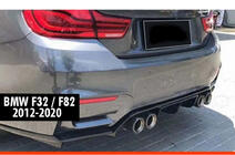 BMW 4 серия F32/F33/F36 2012-2020 гг. Задний диффузор DPT V-4 (для M-4 Vorstainer, Черный Глянец) фото 1