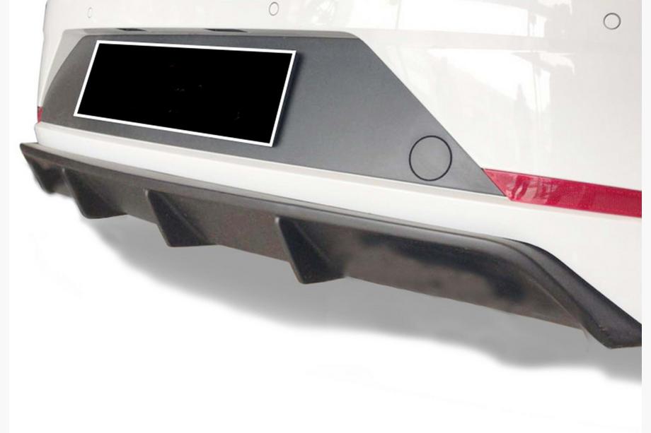 Seat Leon 2013-2020 гг. Задний Диффузор DPT V-2 (2017-2020, Черный Глянец) Image