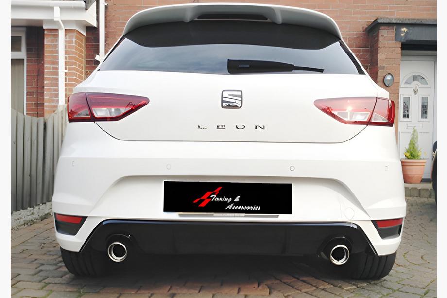 Seat Leon 2013-2020 гг. Задний Диффузор DPT V-1 (Черный Глянец) Фото 1