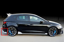 Seat Leon 2013-2020 гг. Задний Диффузор DPT V-2 (2013-2016, Черный Глянец) фото 1