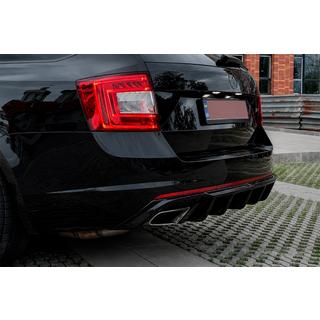 Задний диффузор DPT V-2 (LB/SW, чёрный глянец) Skoda Octavia III A7 2013-2019 гг. фото 1