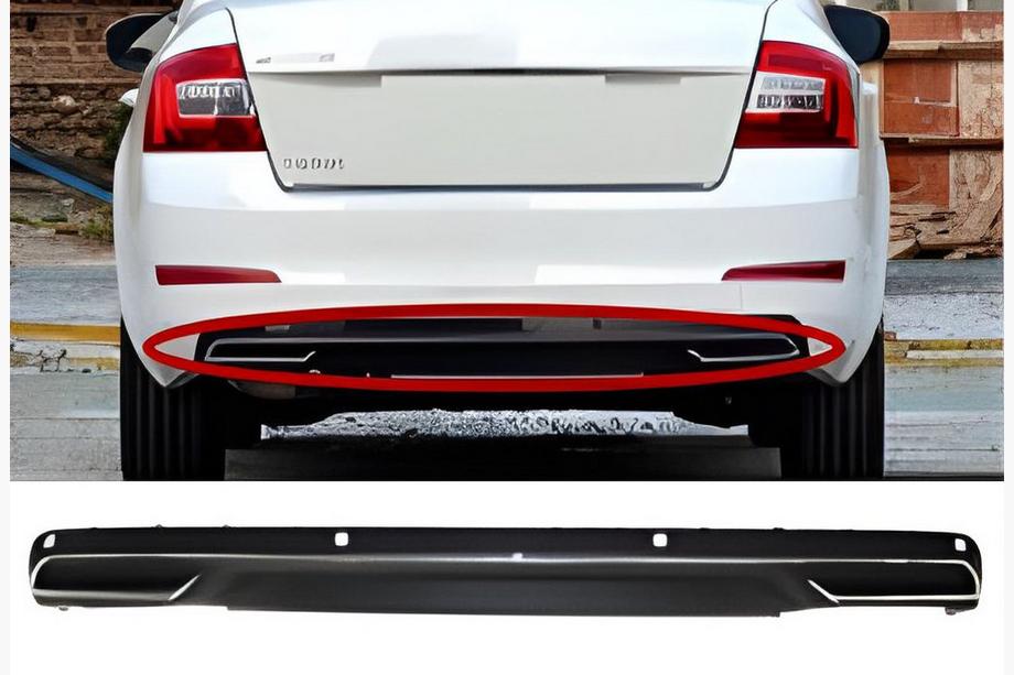 Skoda Octavia III A7 2013-2019 гг. Задний диффузор DPT V-3 (SD, Черный Матовый) Image