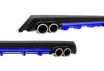 Универсальный Задний Диффузор DPT V-11 (ABS) (Синий + Черный Глянец) фото 1