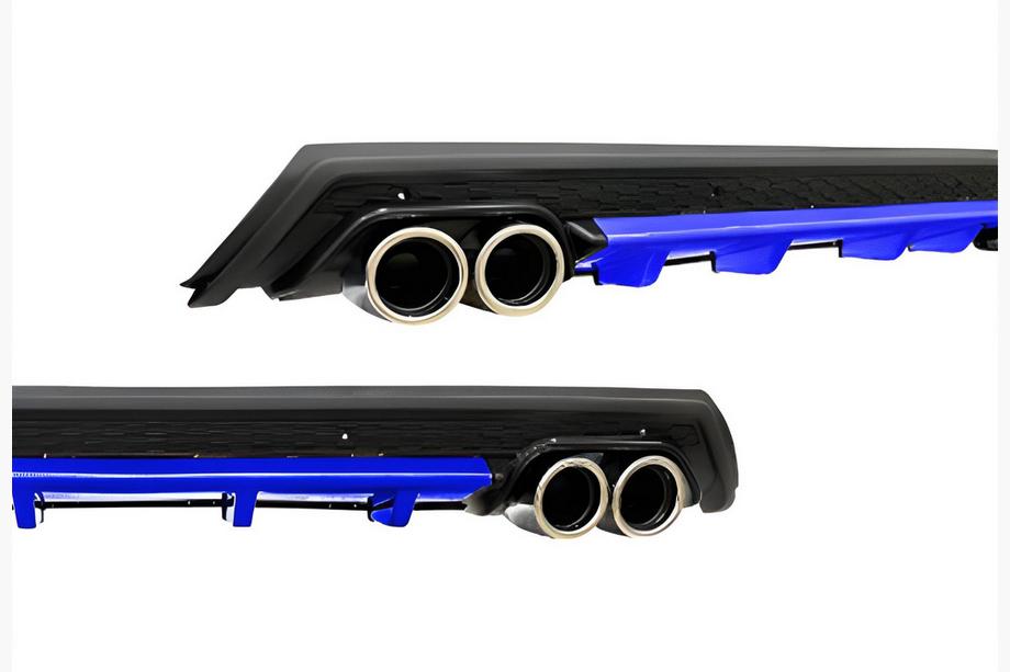 Универсальный Задний Диффузор DPT V-11 (ABS) (Синий + Черный Глянец) Image