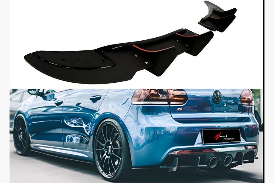 Volkswagen Golf 6 2008-2014 гг. Задний диффузор DPT V-2 (черный матовый) Image