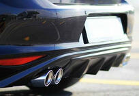 Volkswagen Golf 7/E-Golf 2012-2020 гг. Задний Диффузор DPT V-6 (2012-2017, Черный Глянец) фото 1