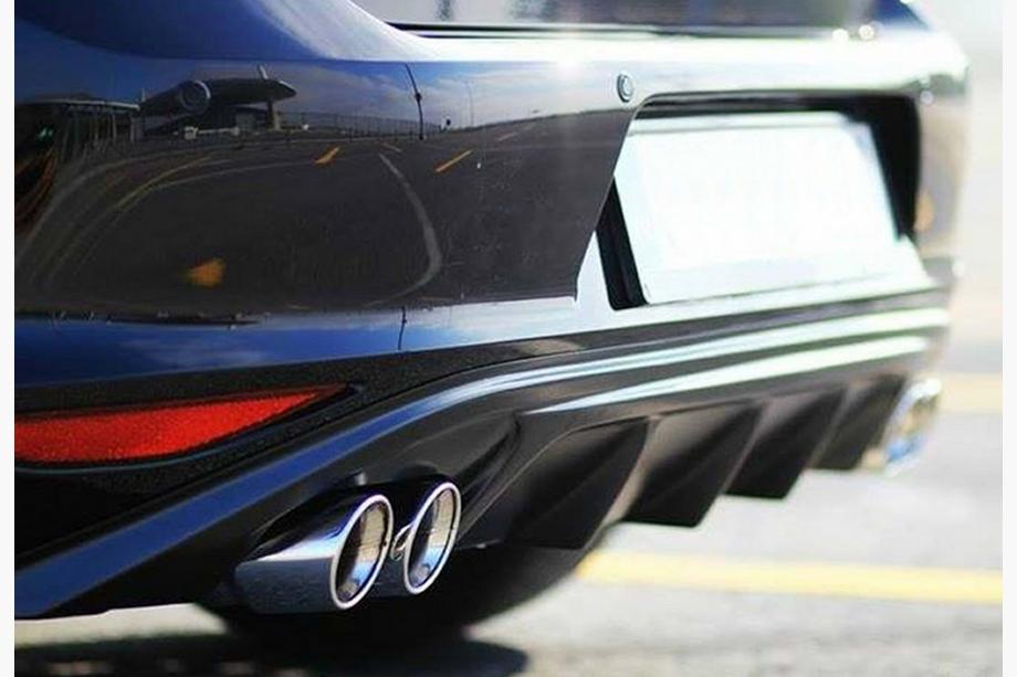 Volkswagen Golf 7/E-Golf 2012-2020 гг. Задний Диффузор DPT V-6 (2012-2017, Черный Глянец) Image