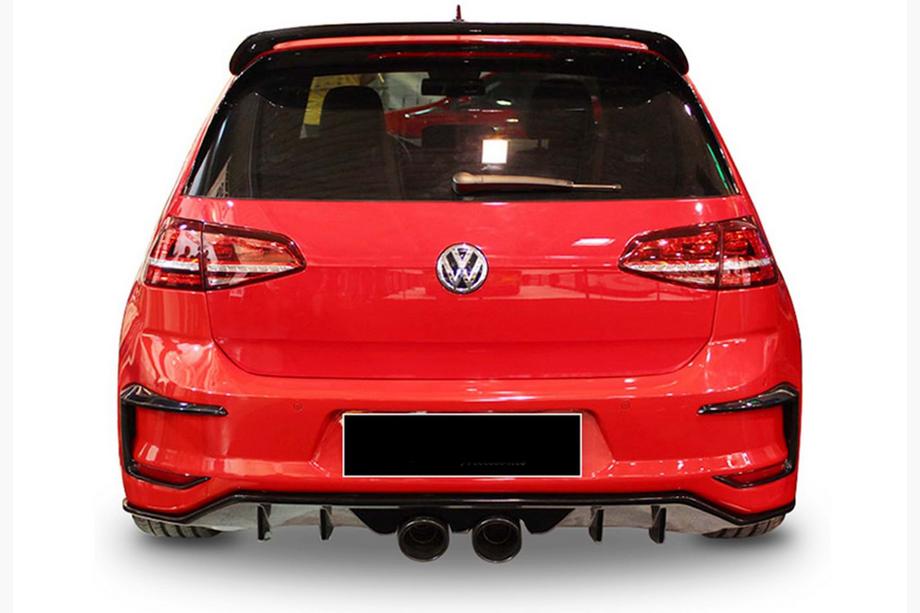 Volkswagen Golf 7/E-Golf 2012-2020 гг. Задний диффузор DPT V-7 (2012-2017, Черный Глянец) Image