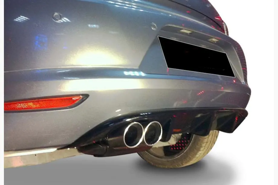 Volkswagen Scirocco 2008-2017 гг. Задний Диффузор DPT V-3 (2008-2013, Черный Глянец)
