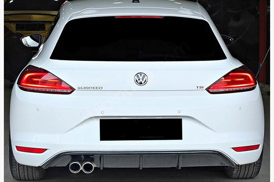 Volkswagen Scirocco 2008-2017 гг. Задний диффузор DPT V-5 (2014-2017, Черный Глянец) Фото 2