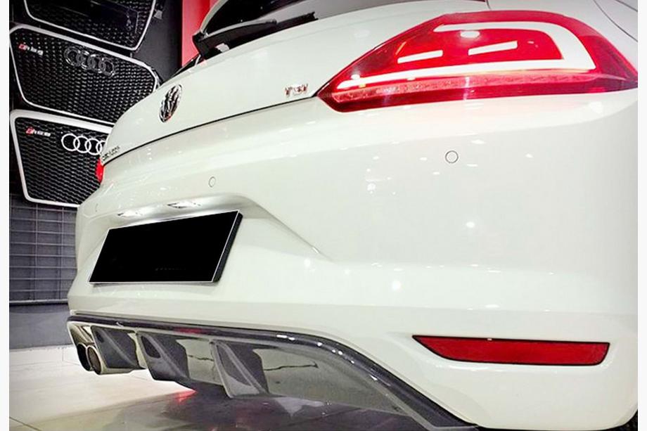 Volkswagen Scirocco 2008-2017 гг. Задний диффузор DPT V-5 (2014-2017, Черный Глянец) Фото 3